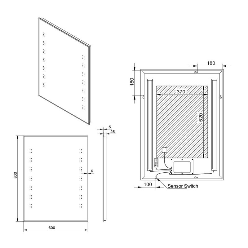 Masvingo Metal Flat Wall Mirror, 90'' x 70''