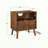 Mid Century Modern Fluted Nightstand With Charging Station, Walnut Finish | Solid Wood Legs & Open Space Design