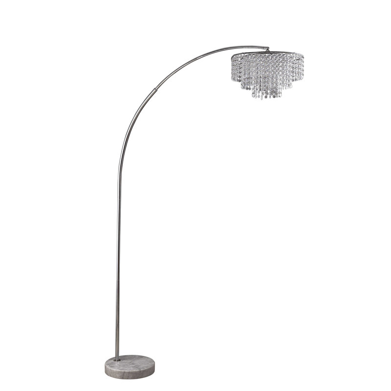 Lampe sur pied arquée 87 po Meda, Argent