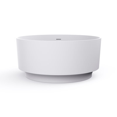 49 Inch Round Shape Freestanding Solid Surface Soaking Bathtub For Bathroom