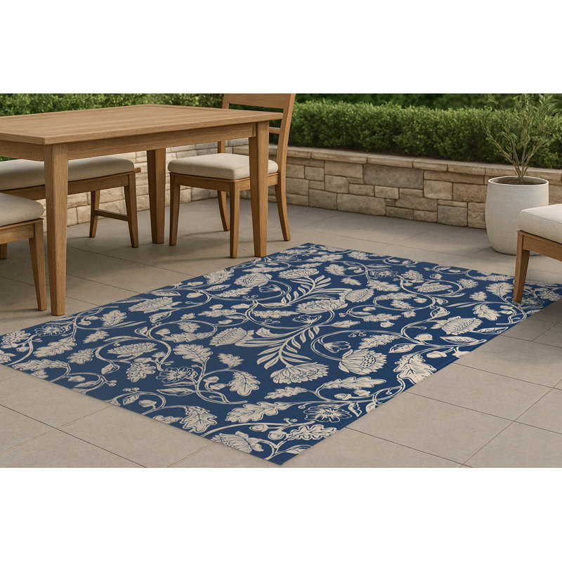 Autumn Vines Non Slip Outdoor Rug, Rectangle 8' x 10'
