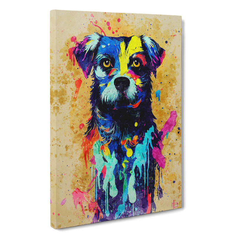 XC1022-1840X Dog Paint Splash No.4 - Wrapped Canvas Print, 76cm H x 50cm W x 3cm D
