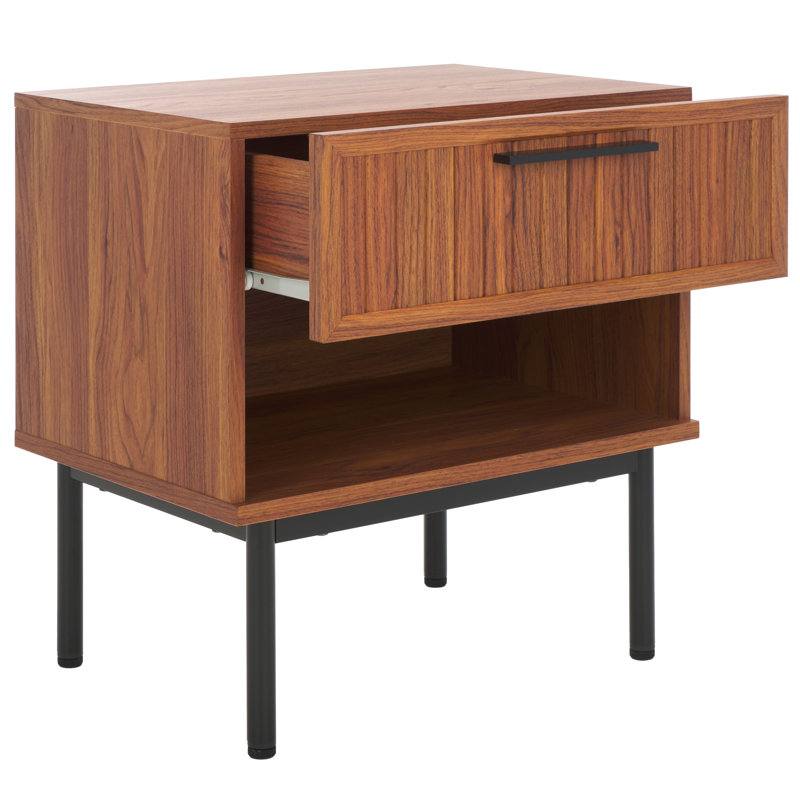 Table de chevet Casmira, Noyer / noir