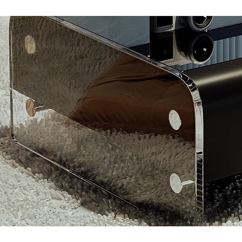 Table basse en acrylique avec rangement, H 16,53 po x L 29,52 po x l 29,52 po