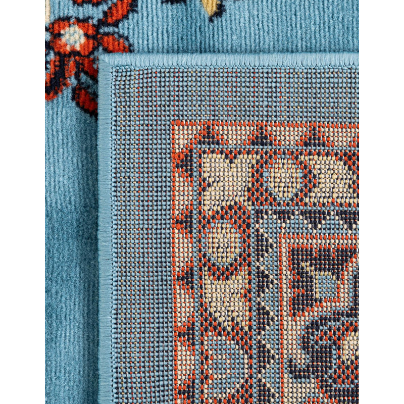 Tapis oriental noir Balthrop, Light Blue, Rectangle 2 pi 2 po x 3 pi 1 po