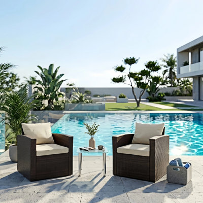 Arroya Wicker Outdoor Club Chair Patio 2 Person Seating Group