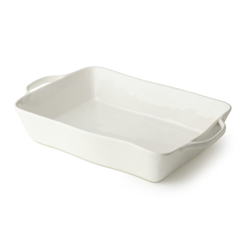 Lin rectangulaire en grès crème 16 po x 10,25 po x 3 po Boulanger
