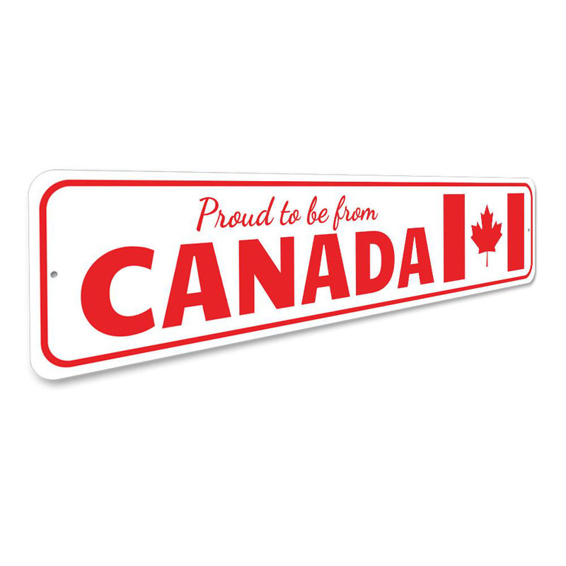 Fière enseigne en aluminium canadien, H 6 po x l 24 po x P 0,06 po