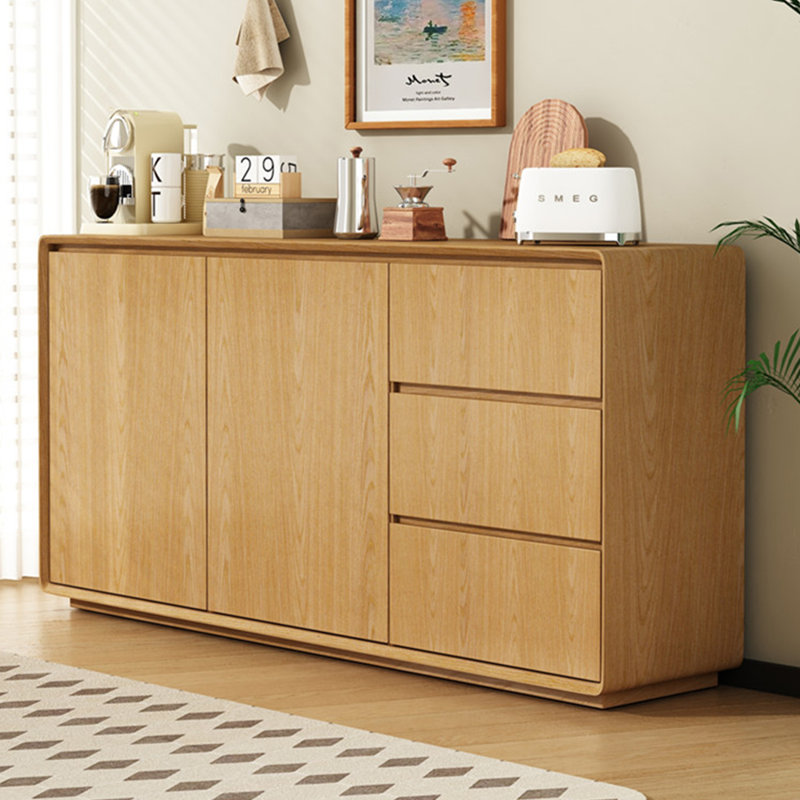 Modern Simple Solid Wood Sideboard, Burlywood, 31.49" H x 59.05" W x 15.75" D