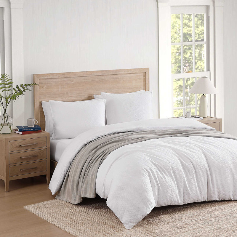 Ensemble de housse de couette en coton Tommy Hilfiger, Blanc, Housse de couette très grand et 2 très grandes t