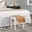 Tabouret de coiffeuse moderne en similicuir blanc avec pieds décoratifs en bois massif, siège de maquillage rembourré pour piano, chambre à coucher, vestibule
