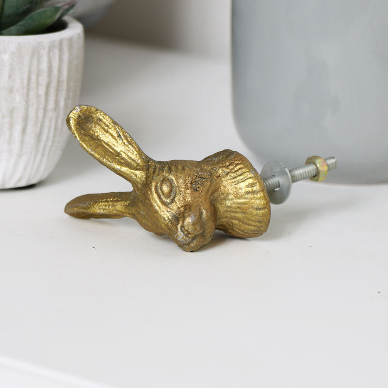Garen 55mm Rabbit Head Novelty Knob, Gold