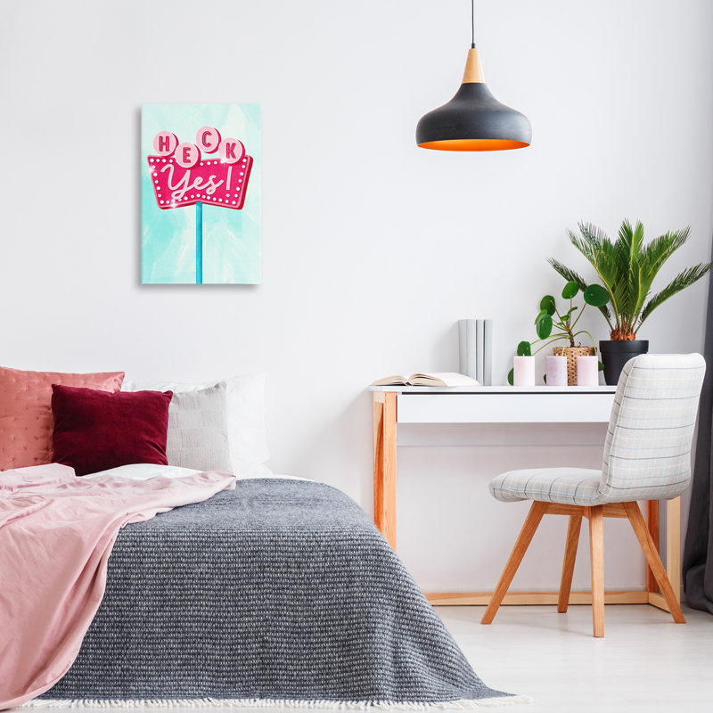 Retro Heck Yes Canvas Wall Art by JJ Design House, LLC., 24" H x 16" W
