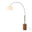 Tambo Arc Floor Lamp - Dark Walnut Wood Finish, Weathered Brass, Tambour base, White Linen Shade, Di-96227973