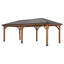 Abri de jardin extérieur en bois de cèdre 24 pi x 12 pi avec toit rigide en acier galvanisé et PowerPort Backyard Discovery Barrington