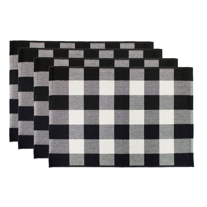 Tamaro Rectangular Checkered Dining Linen Set - Set of 4