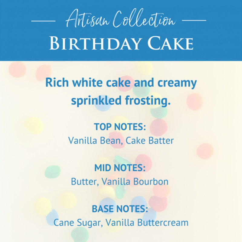 Cire parfumée sans flamme, Gâteau d'anniversaire, Blanc cassé