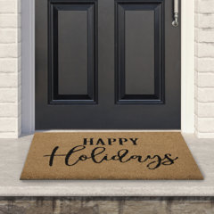 Rubber-Cal Happy Holidays to All A Christmas Doormat 15mm x 18 x 30