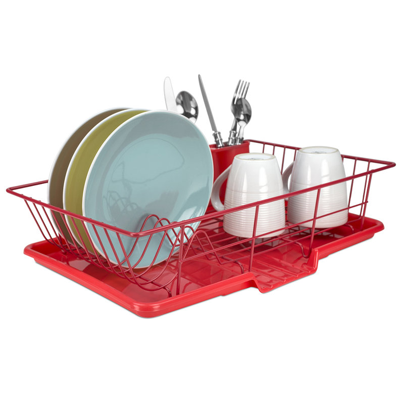 Wayfair Basics® Berndt Countertop Dish Rack, Red