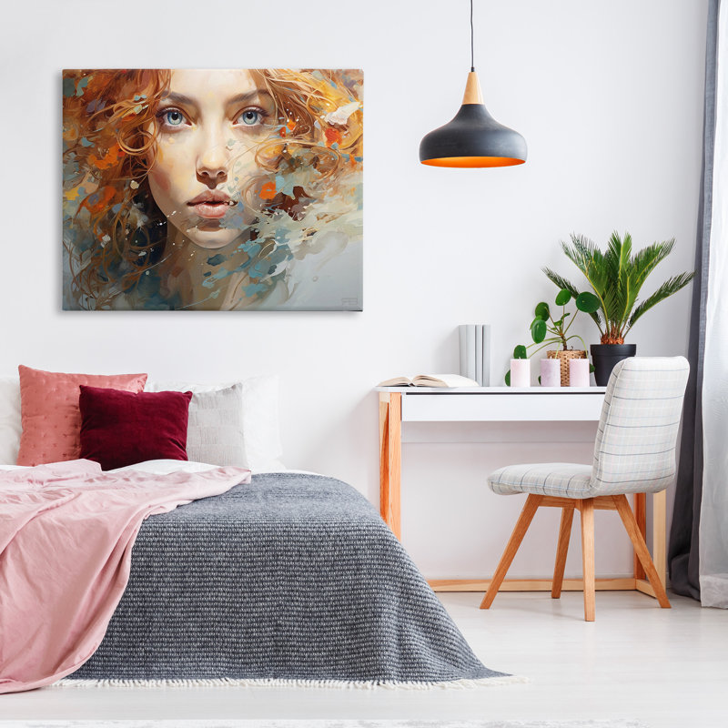 "Abstract Splatter Portrait", art mural par Rb, H 36 po x l 48 po