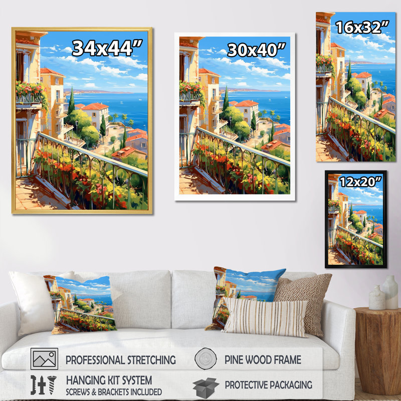 Beautiful Scenery In Italy, 44" H x 34" W x 1.5" D, Wrapped Canvas