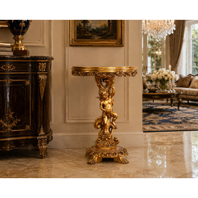 Aurelia Cherub Console Pedestal Table