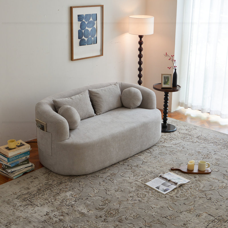 Memory Foam 2-Seater Couch, Gray