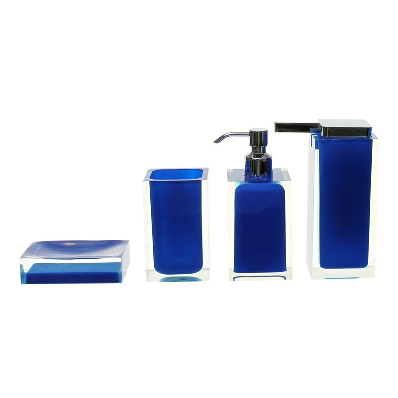 Ensemble d’accessoires de salle de bain 4 pièces Currahee, bleu