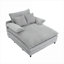 Méridienne surdimensionnée en velours côtelé gris de FlowLuxe, canapé-lit réglable à assise profonde pour les espaces de vie modernes-746582466