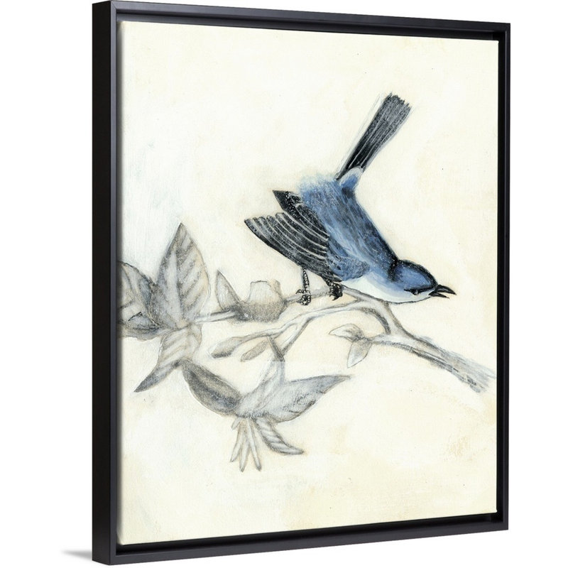 " Rustic Aviary III ", 32" H x 26" W x 2" D, Black Framed Canvas