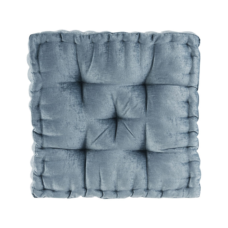 20X20"Chenille Square Floor Pillow Cushion, Aqua