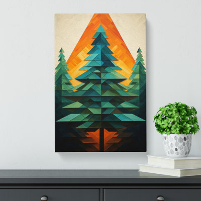 Pine Tree Geometric No.2 - Wrapped Canvas