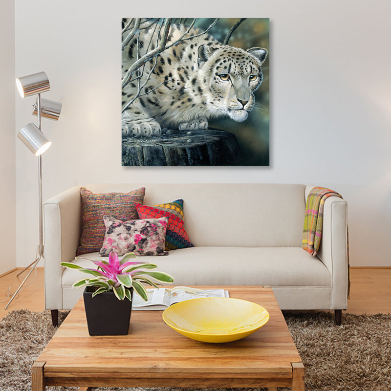 «White Tiger», impression sur toile, H 37 po x l 37 po x P 1,5 po, Toile tendue, Pas de tapis