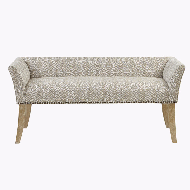 Dalice Upholstered Bench, Natural, Multicolor Beige