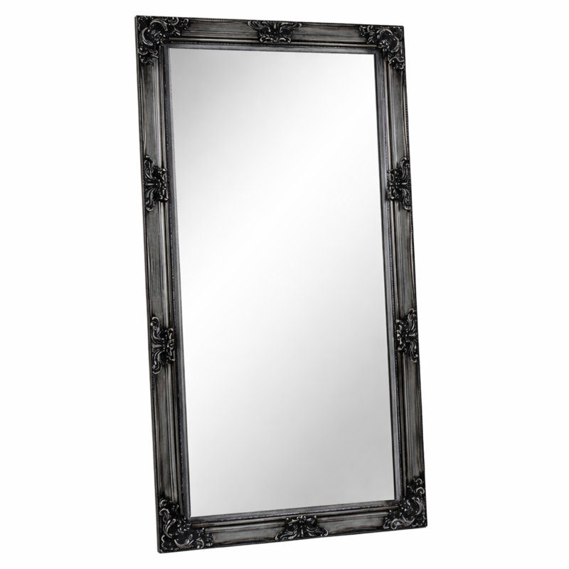 Solid Wood Rectangle Mirror, Silver