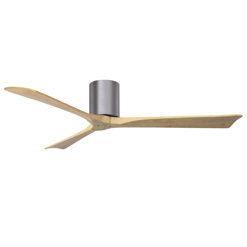 Ventilateur de plafond à 3 pales Olivier, Étain brossé, Ton érable clair, 60"