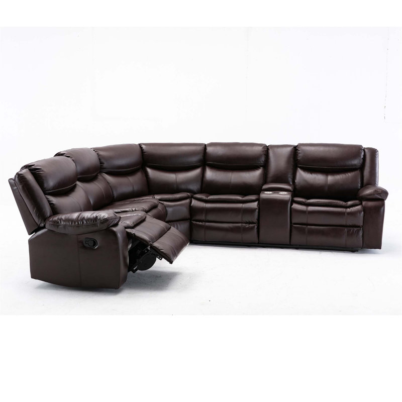 Ensemble de canapé modulaire inclinable en cuir L