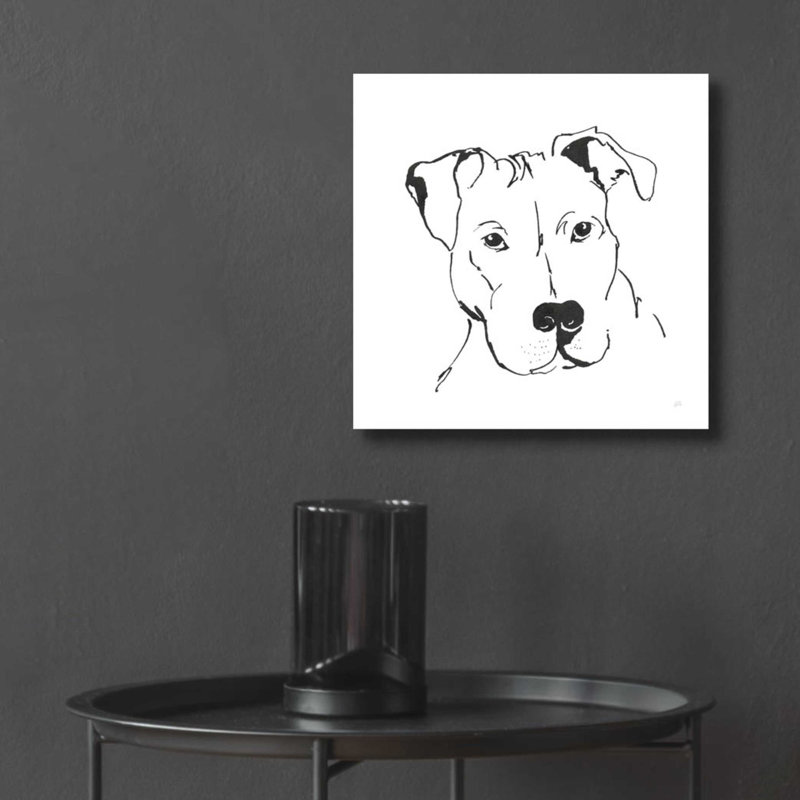 «Line Dog Pitbull II» par Chris Paschke - reproduction de dessin non encadrée, H 12 po x l 12 po x P 0,13 po