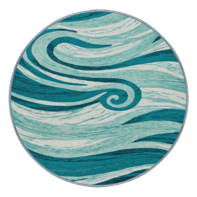Washable Tropical Waters Coastal Area Rug