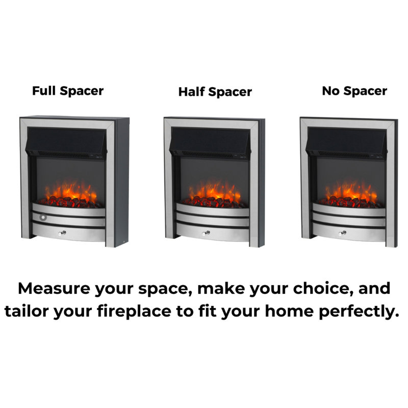 Meadow Castleton Fires & Fireplaces 129.54cm W Electric Fireplace with 6824.28 BTU, Without spacer, Chrome