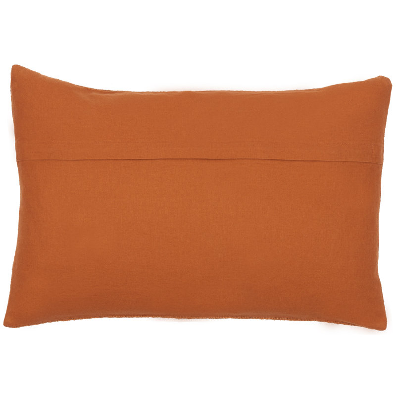 Housse de coussin Sain, H 18 po x l 18 po, Rouge brique / vieux rose, Grille triangulaire