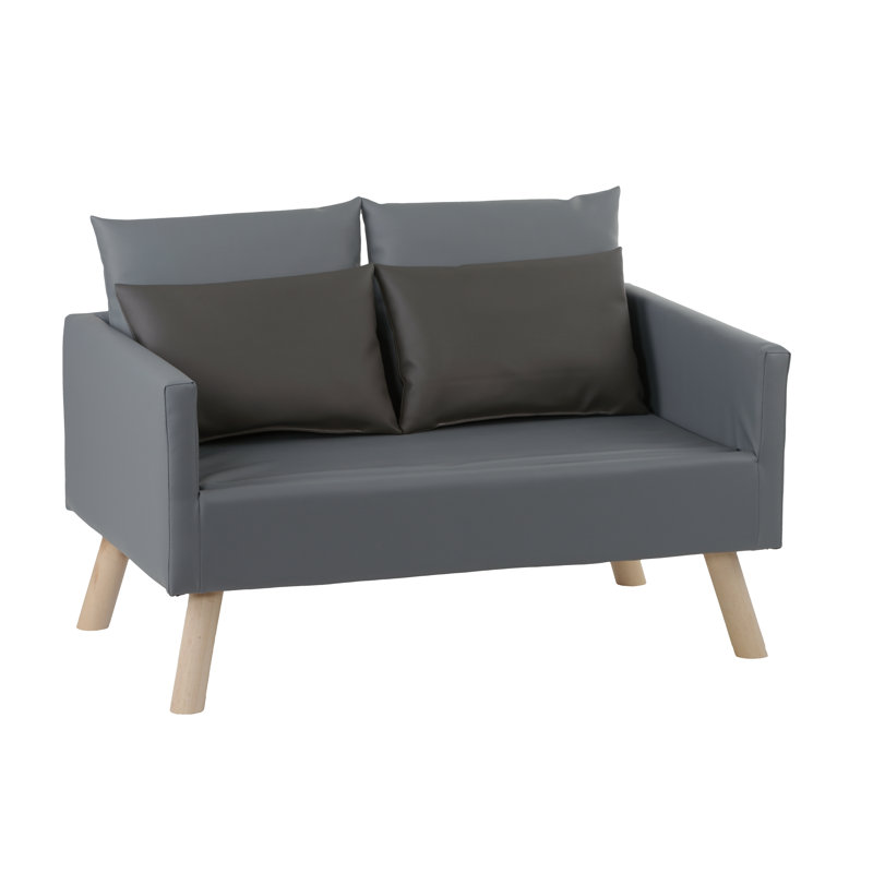 Faux Leather Pet Bed, Grey