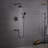 Retro Wall Mount 3 Funtions Rainfall Shower System with 3 Setting Handheld, Bath Spout, Rough-In Valve and Diverter-64790818