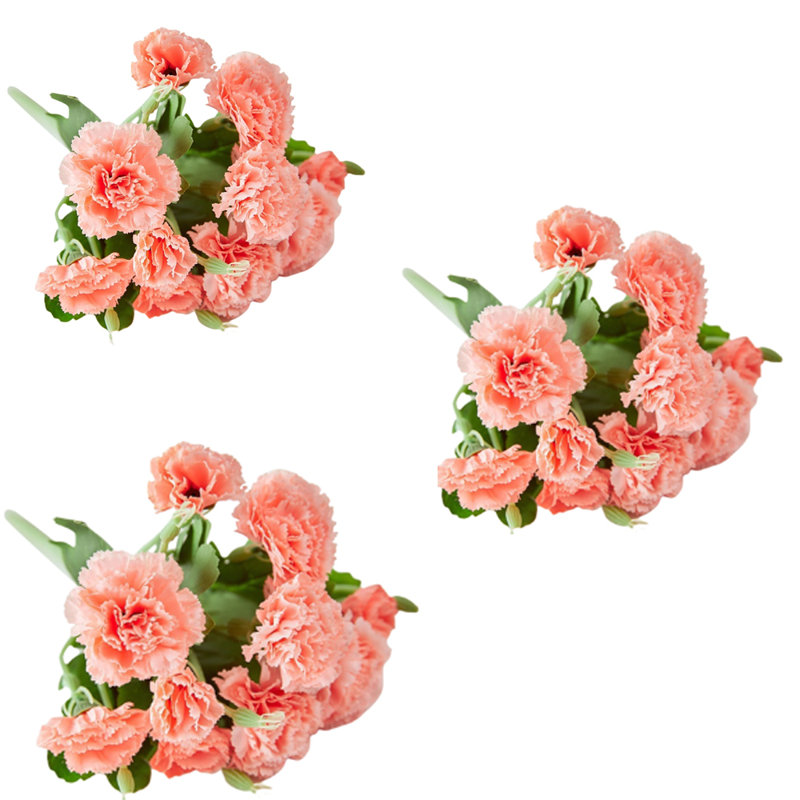 3 bouquets, 10 têtes, œillets, fleurs artificielles, fleurs fraîches en soie pour la décoration intérieure, fleurs artificielles