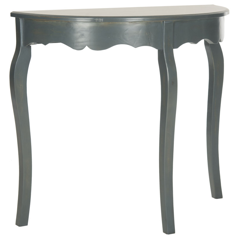 Console en bois massif 33,9 po Evangelyne, Sarcelle acier