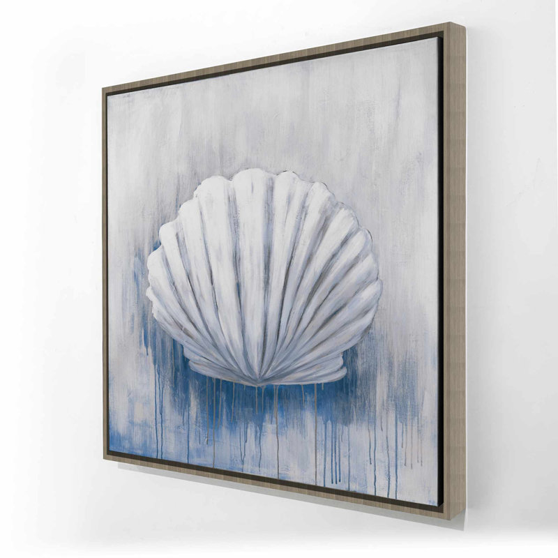 Coquille de feston bleue - toile encadrée bleue classique