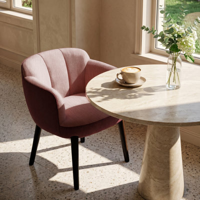 Bolla 26" Two-Tone Upholstered Dining Arm Chair with Solid Ash Wood Legs for Dining Room, Home Office
