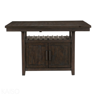 Table de salle à manger à hauteur de comptoir rectangulaire 1pc avec armoire de rangement