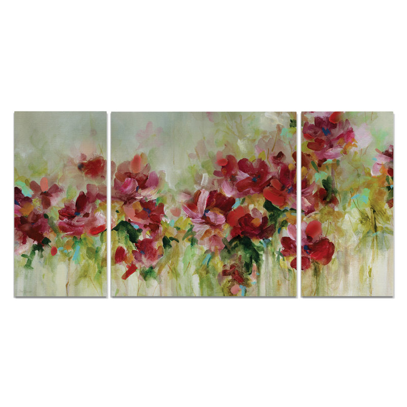Une « ludique jardin » de qualité supérieure, reproduction d’image multi-pièces sur toile, H 32 po x l 64 po x P 1,5 po