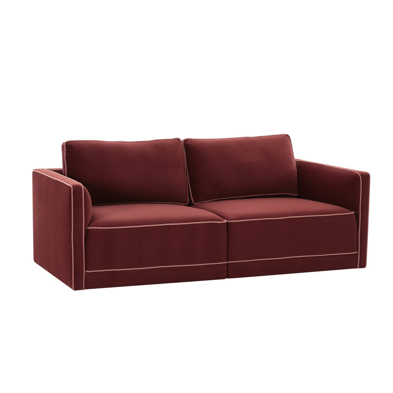 Clairah Misty Blue Modular Loveseat, Rouge